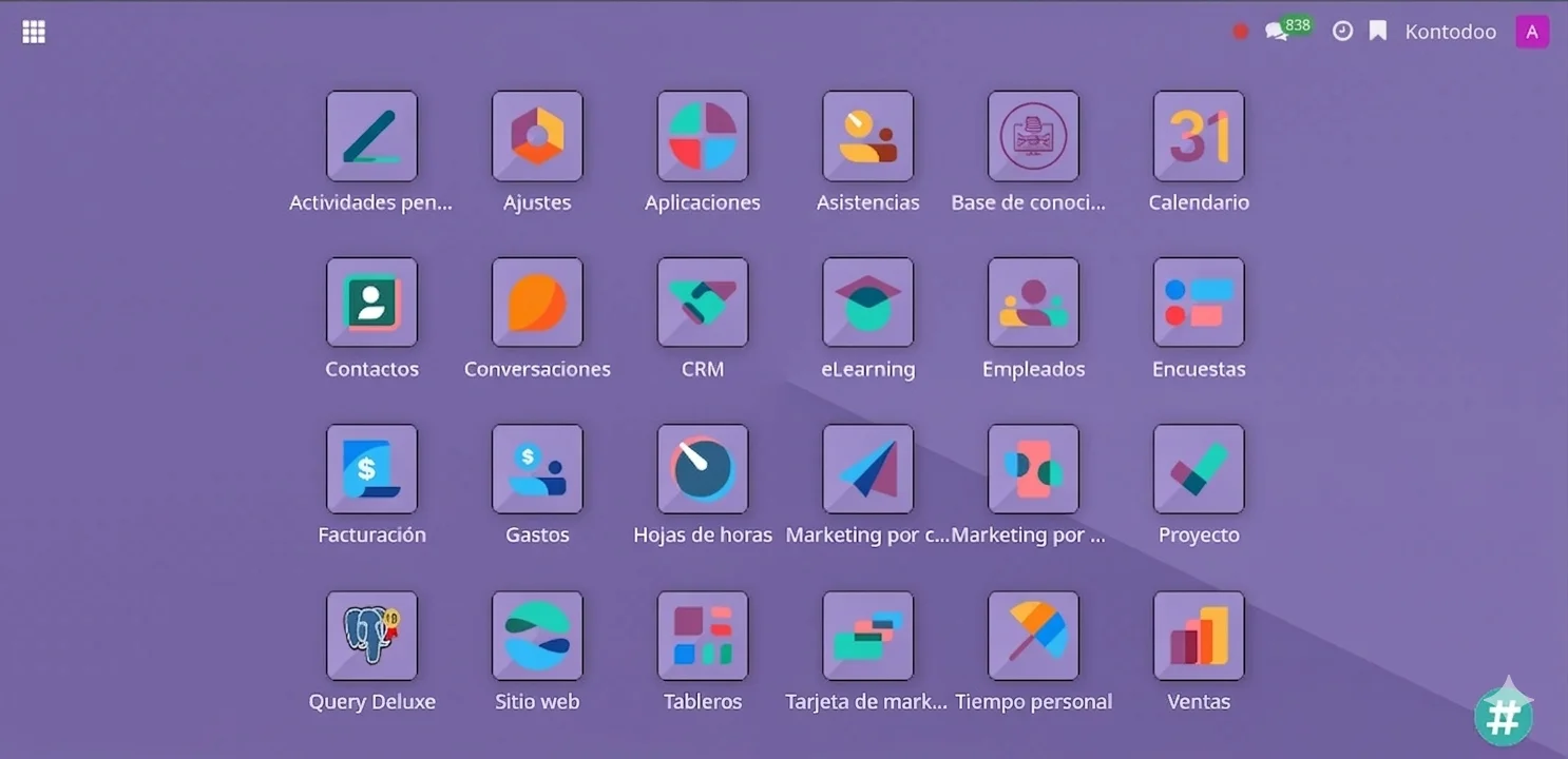 Dashboard of ERP Kontodo